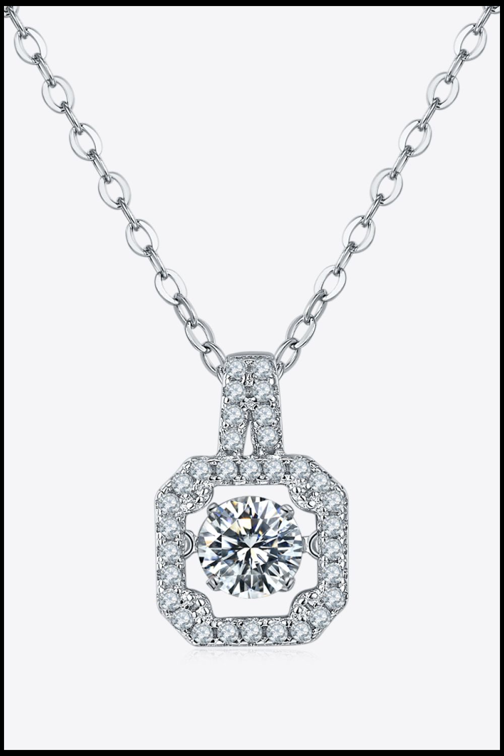 Adored Moissanite 925 Sterling Silver Necklace 