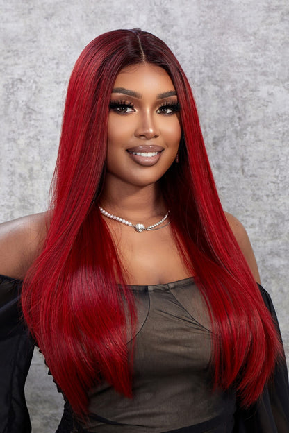 13*2" Lace Front Wigs Synthetic Straight 26" 150% Density 