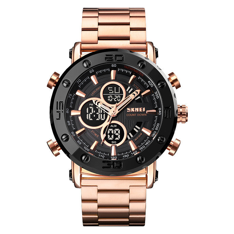 Men's Fashion Multifunctional Sports Steel Band Electronic Watch