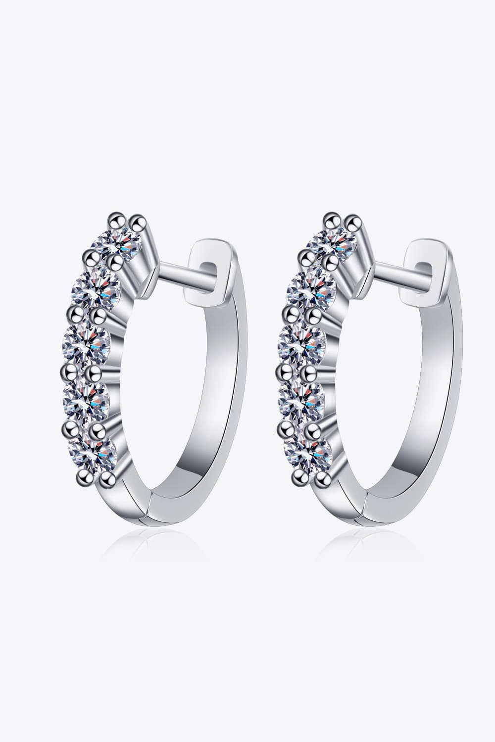 1 Carat Moissanite Hoop Earrings 