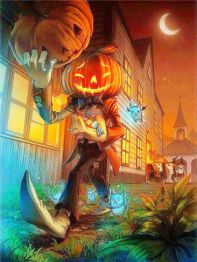 Painting Halloween Full Square Diamond Cartoon Embroidery Cross Stitch Kit