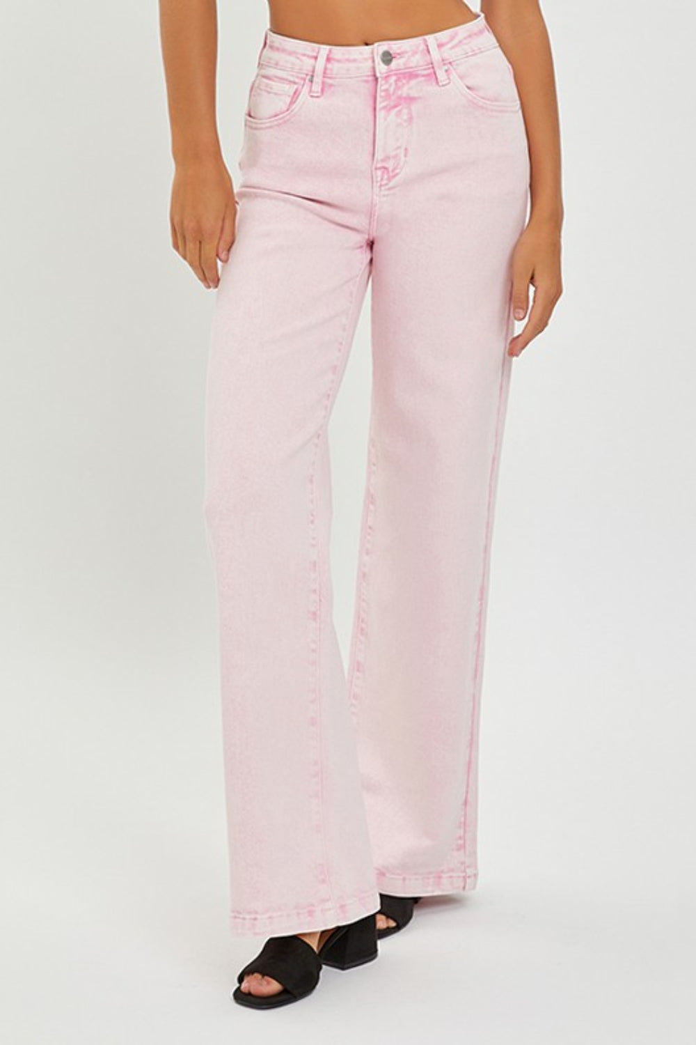 RISEN Full Size High Rise Tummy Control Wide Leg Jeans - Babbazon New Products