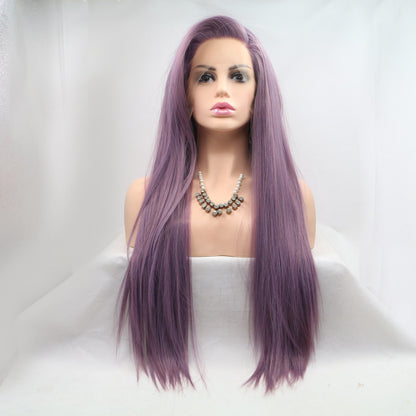 13*3" Lace Front Wigs Synthetic Long Straight 24" 130% Density 