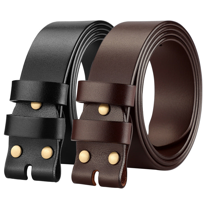 Men's Fashion Does Not Take The Lead Cowhide Pin Buckle Belt 