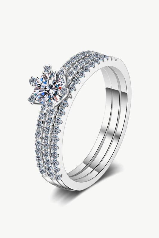 1 Carat Moissanite 925 Sterling Silver Ring 