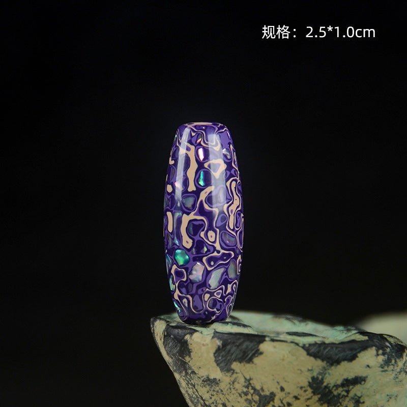 Large Paint Tibet Beads Special-shaped Beads Screw Buddha Beads Fuzhou Lacquerware Handmade Non-heritage