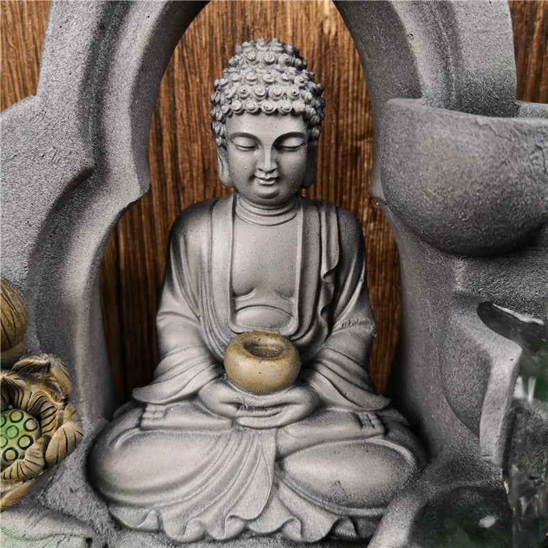 Southeast Asia Resin Crafts Waterscape Creative Buddha Statue Flowing Water Decoration