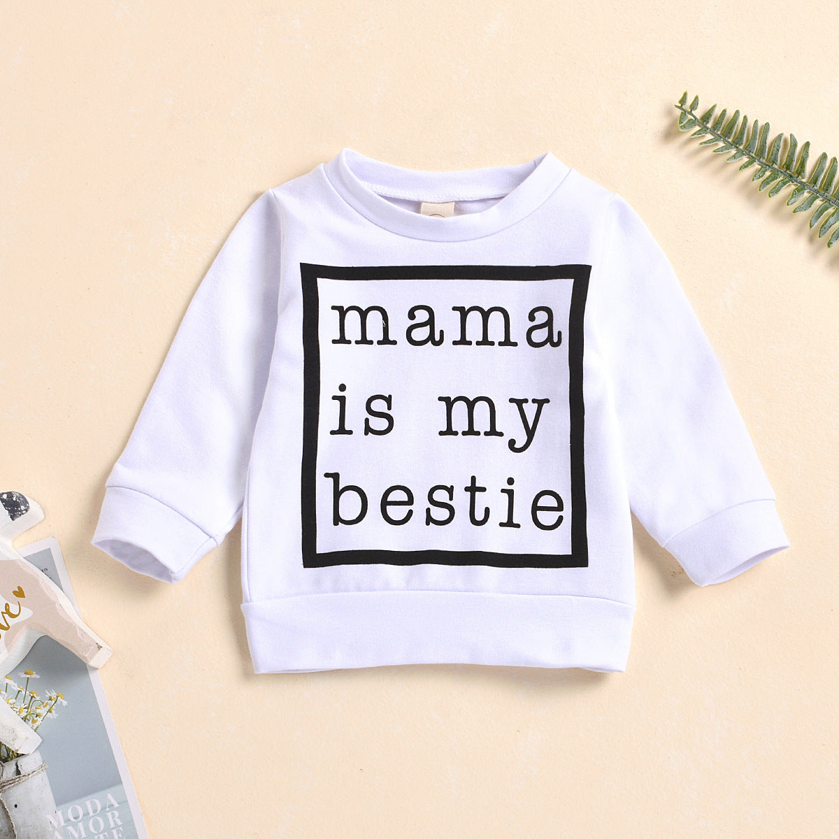 Hot Sale In Europe And America, Black And White Mama Letter Print Baby Pullover Sweater For Men And Women