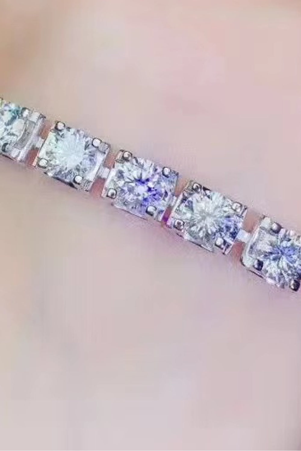 5 Carat Moissanite Lobster Clasp Bracelet 