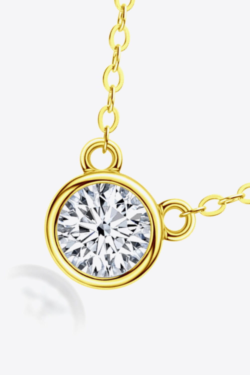 925 Sterling Silver 1 Carat Moissanite Round Pendant Necklace 