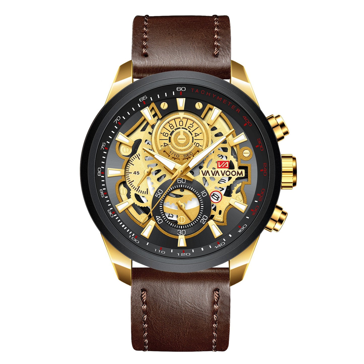 Quartz Watch For Men Black Gold Man Business Non Automatic Machine