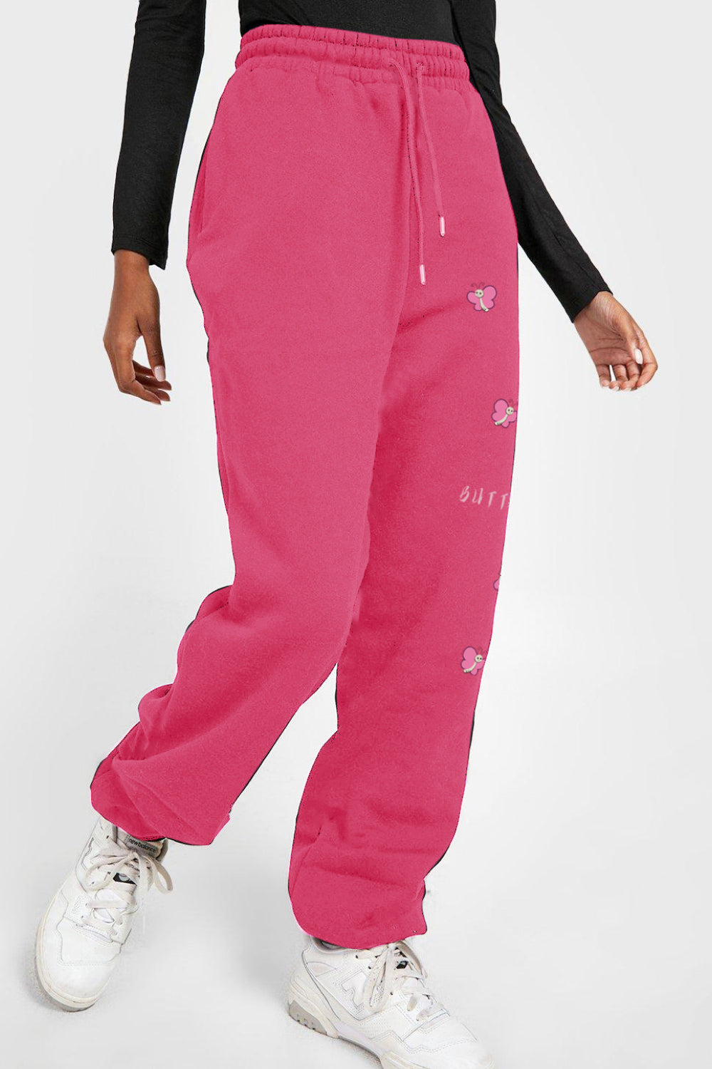 Simply Love Simply Love Full Size Drawstring BUTTERFLY Graphic Long Sweatpants 