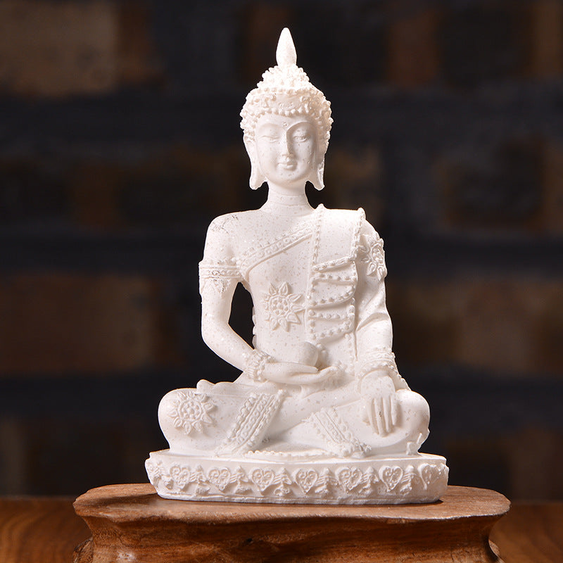 Sandstone Resin Crafts Small Sitting Buddha Ornaments