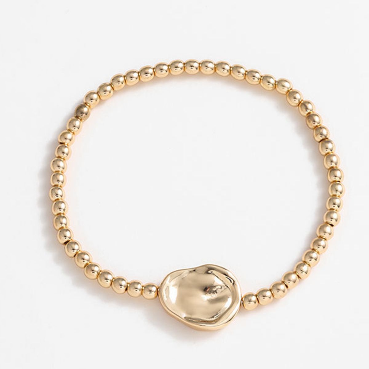 Gold-Plated Alloy Bead Bracelet 