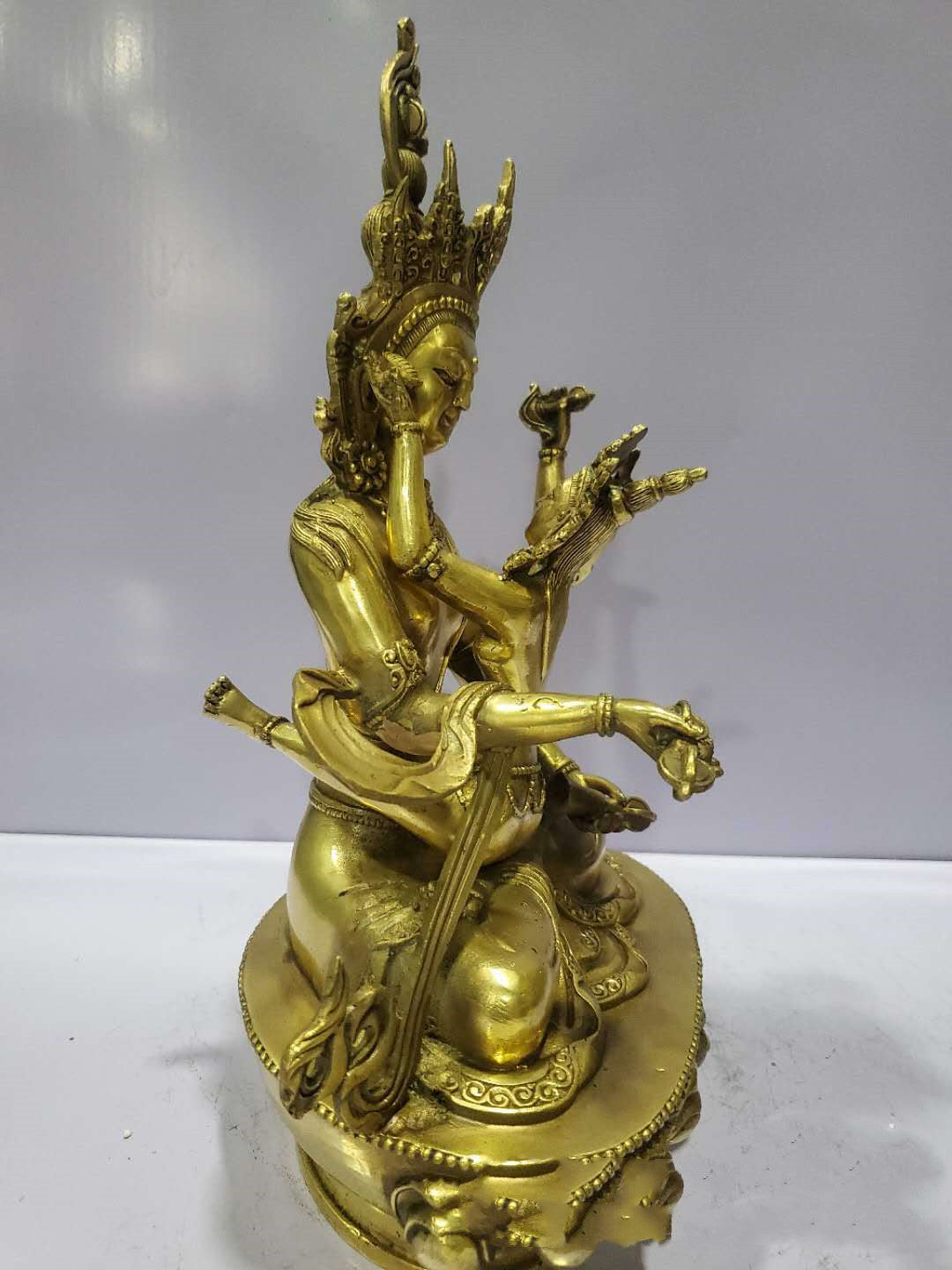 Bronze Happy Buddha Double Bodhisattva Vajrasattva Statue