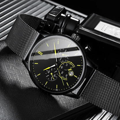 New Timing Luminous Fashion Waterproof Steel Belt Quartz Watch