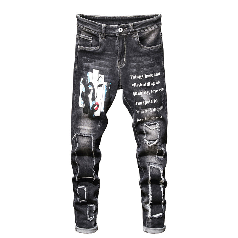 Ripped Men's Jeans Slim Fashion Men's Trousers