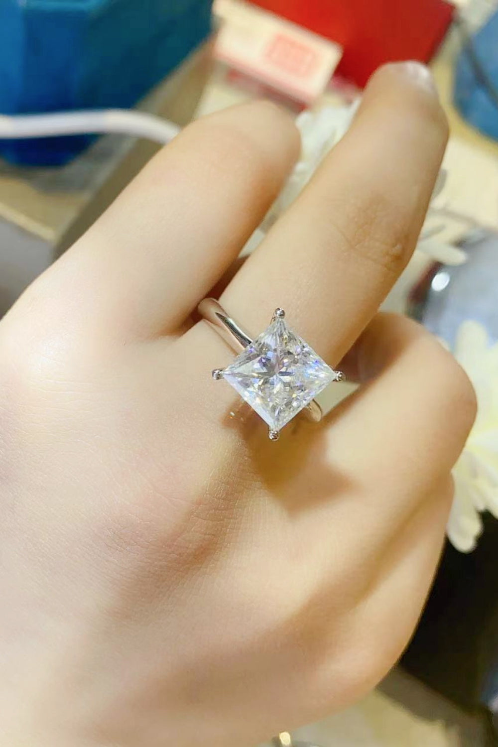 5 Carat Moissanite Solitaire Ring 