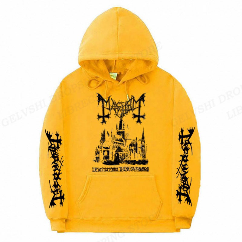 Men's Solid Color Printed Fashion Hoodie