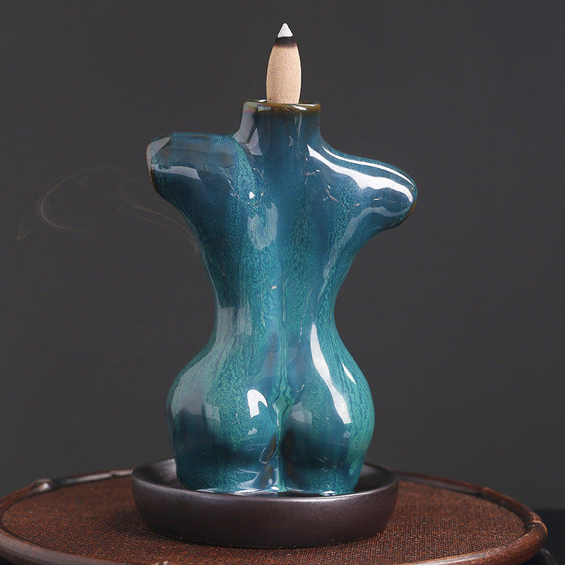 Creative European Style Waterfall Ceramic Sandalwood Reflux Incense Burner