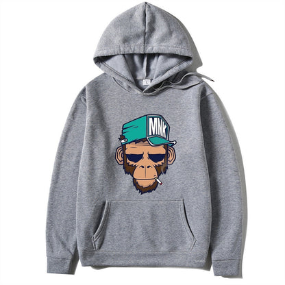 Smoking Monkey Printed Men's Hoodie Leisure Warm Sweatshirt