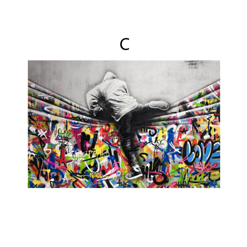 Fashionable Wall Graffiti Decoration Canvas Painting Core Living Room Paintings