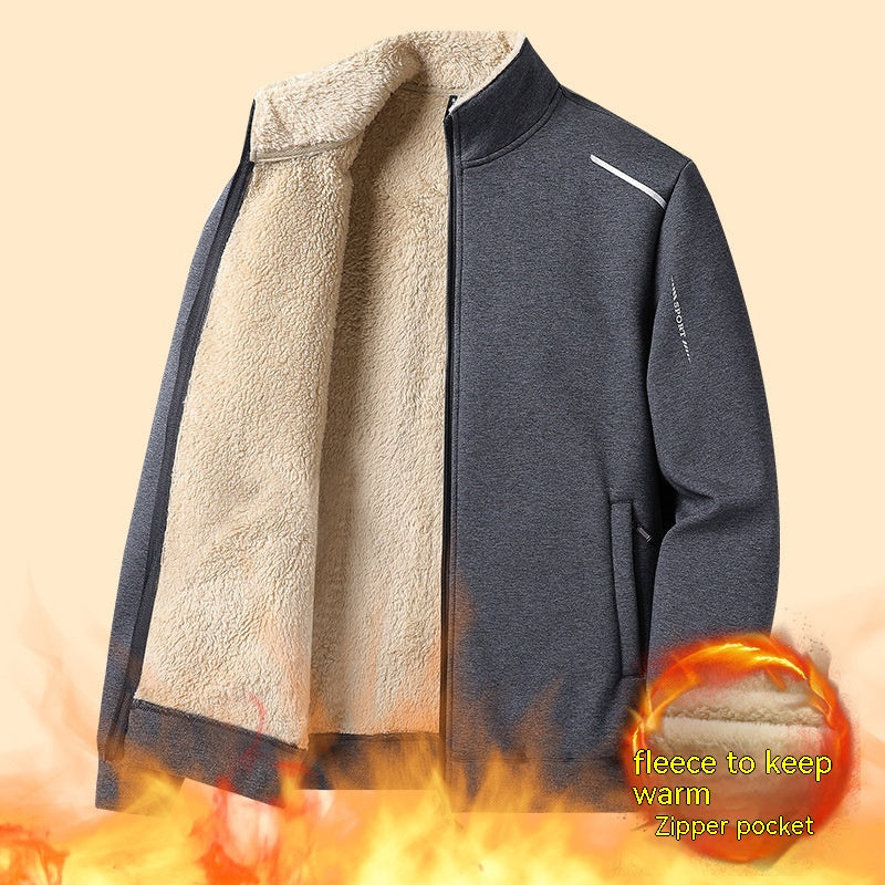 Men's Velvet Padded Thickened Sweater Loose Lapel