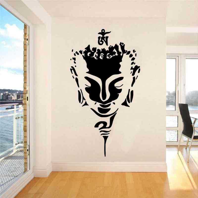 Buddha Head Statue Carved Wall Sticker Artistic Home