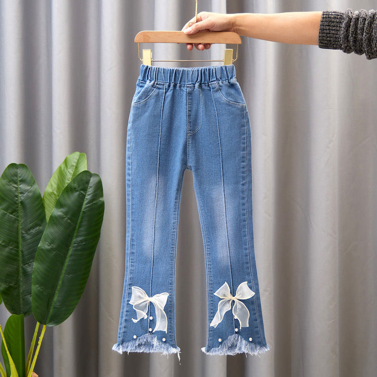 Children's Denim Wide Leg Pants Casual Speaker