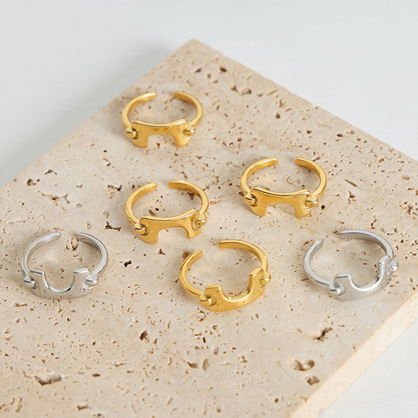 18K Gold-Plated Irregular Open Ring 