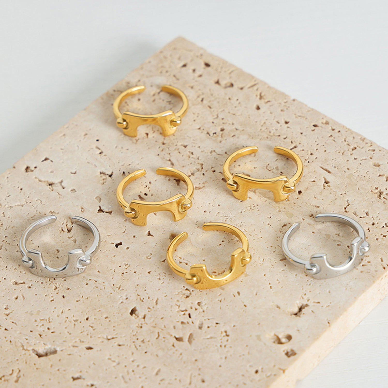 18K Gold-Plated Irregular Open Ring 