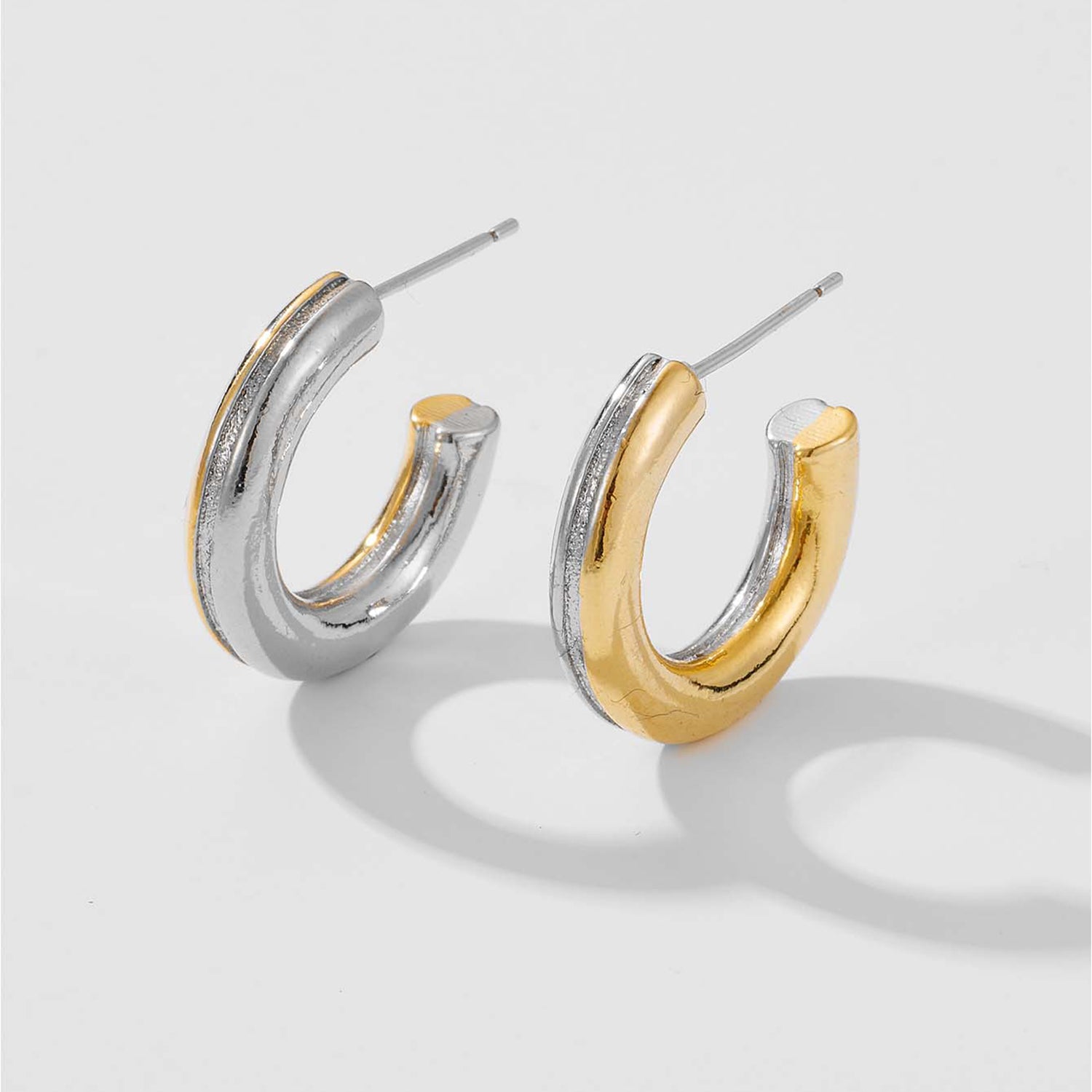 925 Sterling Silver C-Hoop Earrings 