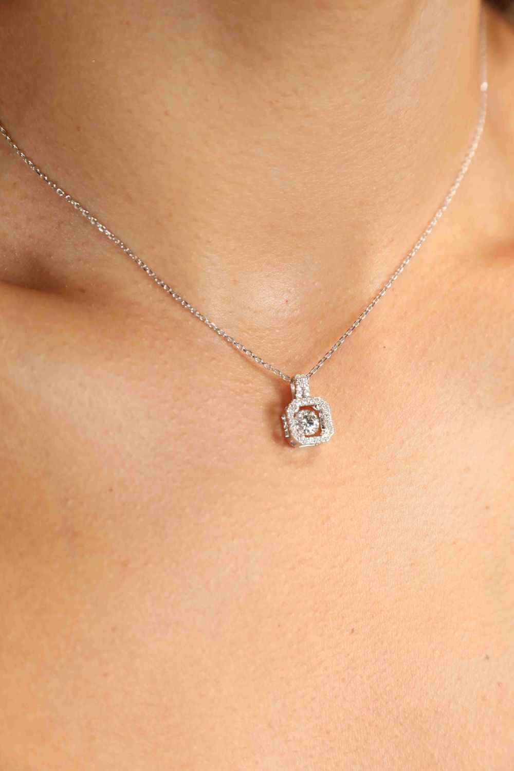 Adored Moissanite 925 Sterling Silver Necklace 