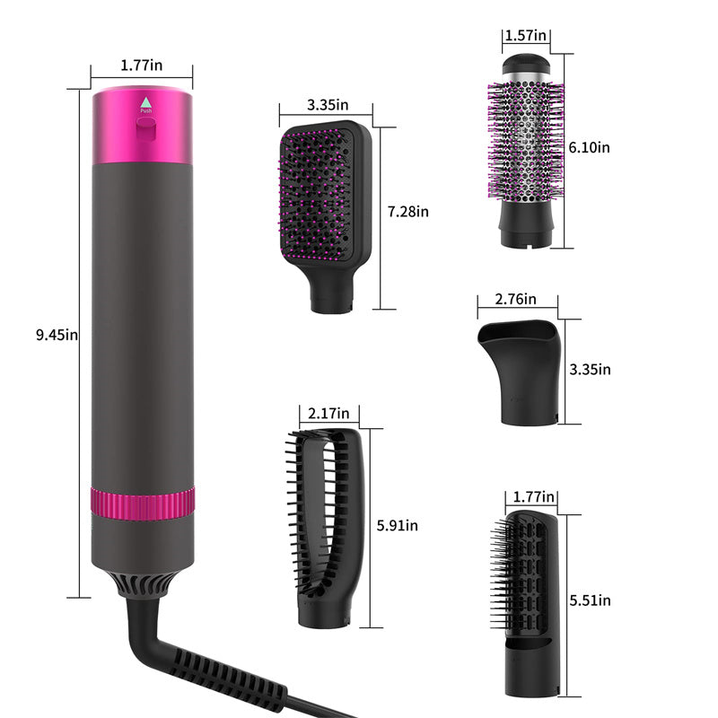 Professional 5 In 1 Hair Dryer Brush Dryer And Straightening Brush Electric Hair Styling Tool Automatic Hair Curler Beauty Supplies Gadgets 