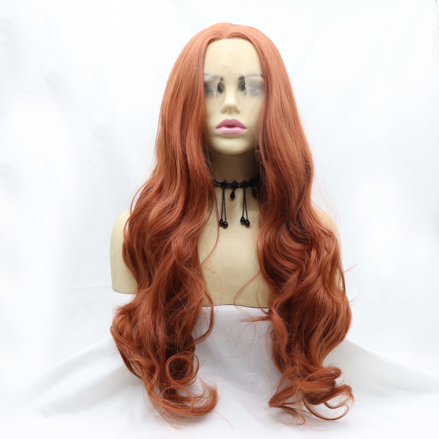 13*3" Lace Front Wigs Synthetic Long Wavy 24" 130% Density 