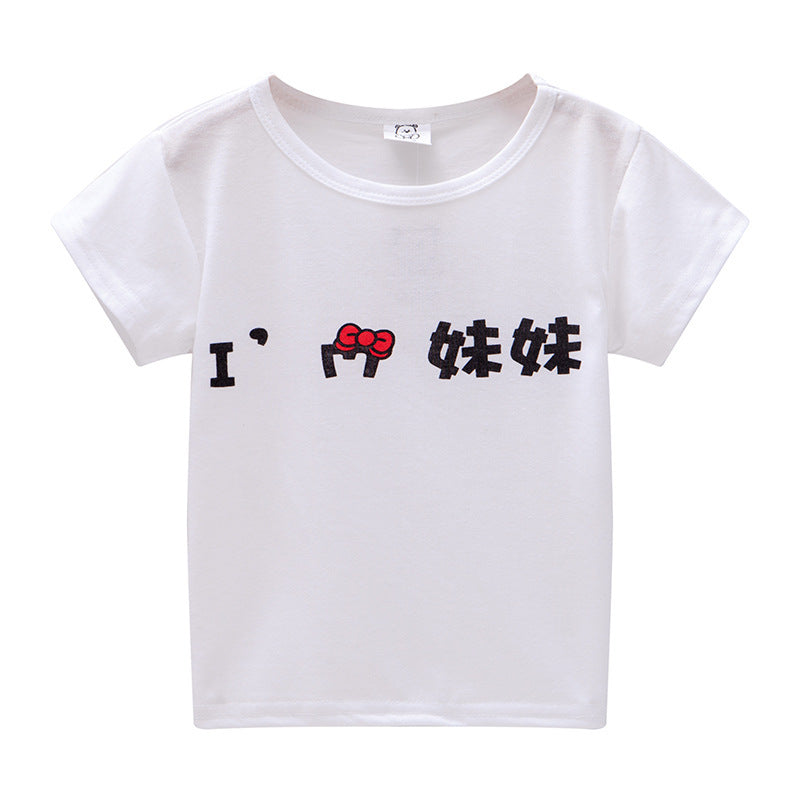 Children's Short Sleeve Boys And Girls T-shirt Cartoon Half Sleeve Top