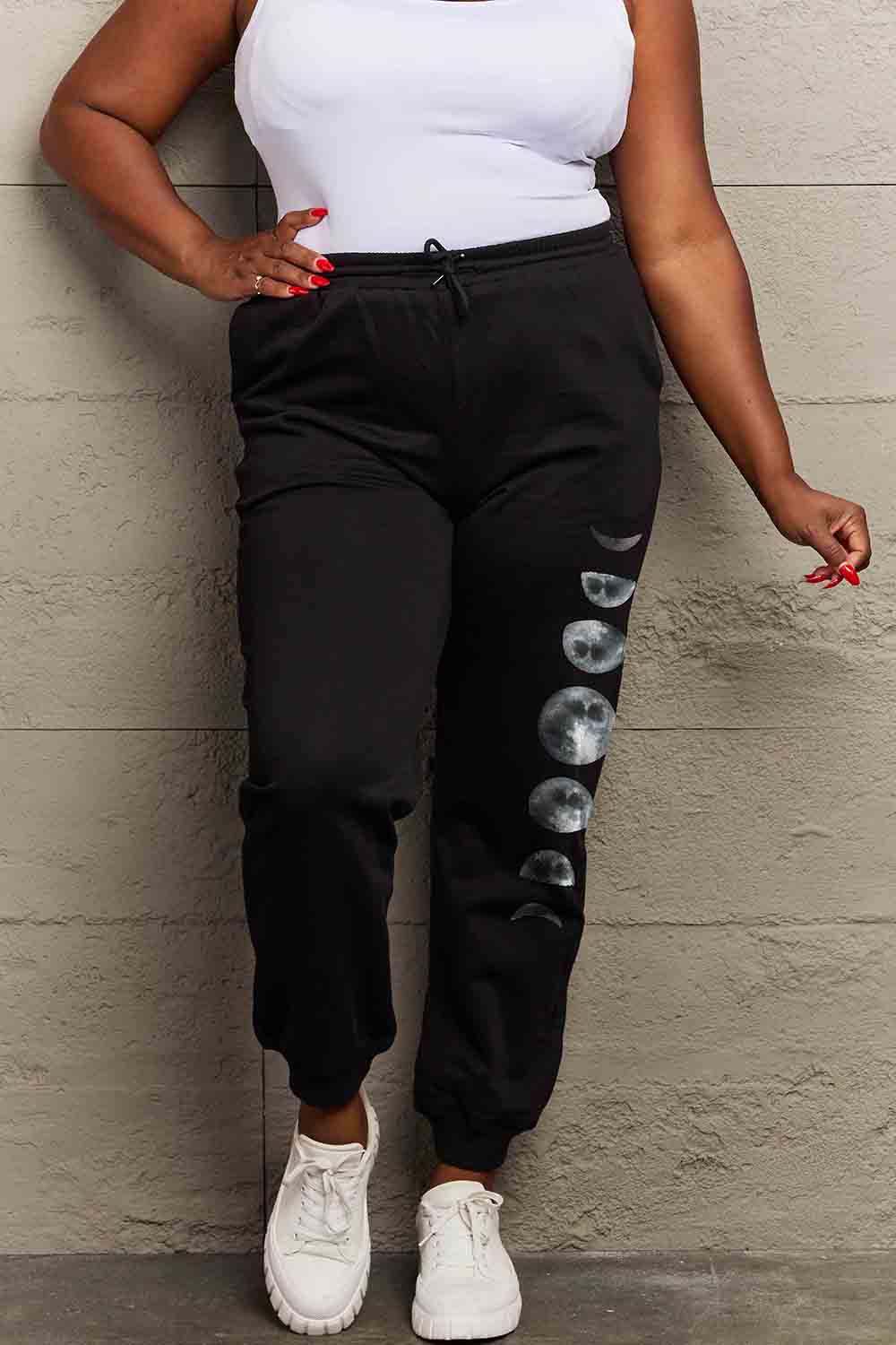 Simply Love Full Size Lunar Phase Graphic Sweatpants 