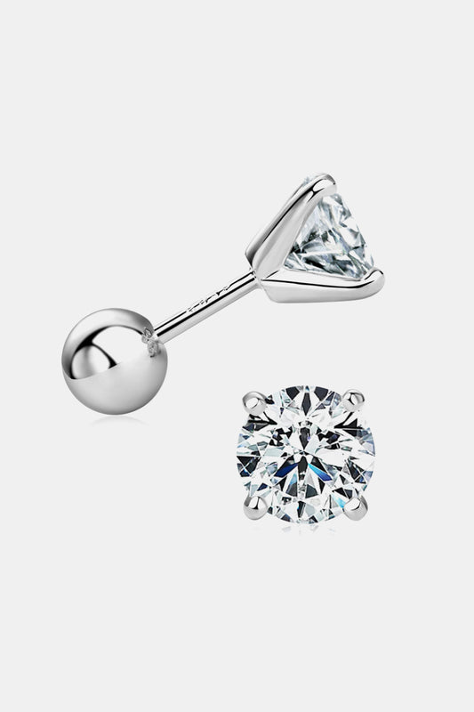 2 Carat Moissanite 925 Sterling Silver Stud Earrings - Babbazon earrings