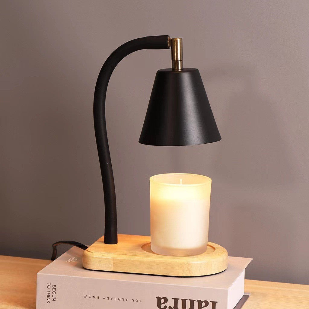 Simple Solid Wood Base Aromatherapy Wax Melting Lamp