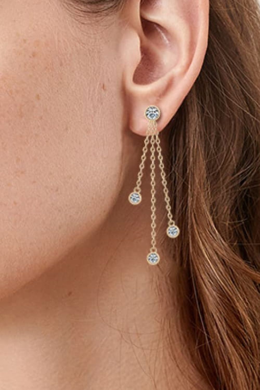 1.2 Carat Moissanite Layered Chain Earrings 