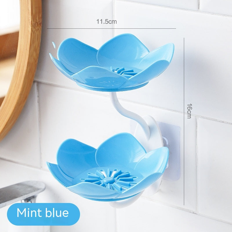 Lotus Soap Box Punch-free Wall-mounted Double-layer Drain 