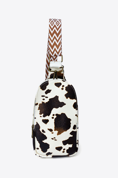 Printed PU Leather Sling Bag 