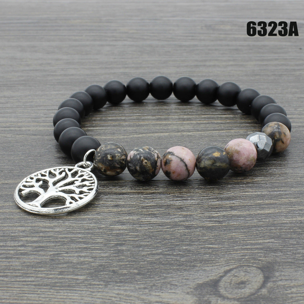 Jewelry Yellow Tiger Eyes Volcanic Stone Buddha Bead Lotus Yoga