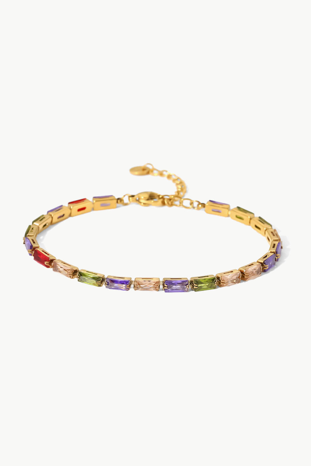 18K Gold Plated Multicolored Cubic Zirconia Bracelet 