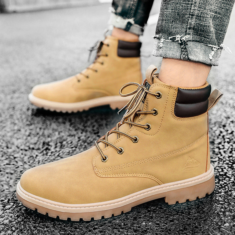 British Fashion High-top Boots Outdoor Hiking Trend Men's Shoes 