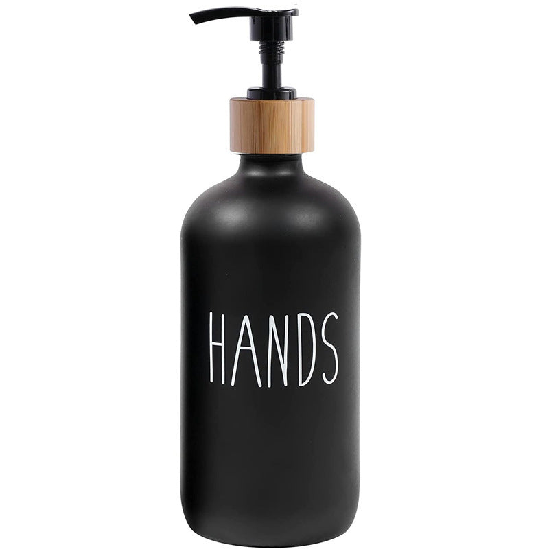 Shampoo Bottle With Wooden Soap Dispenser