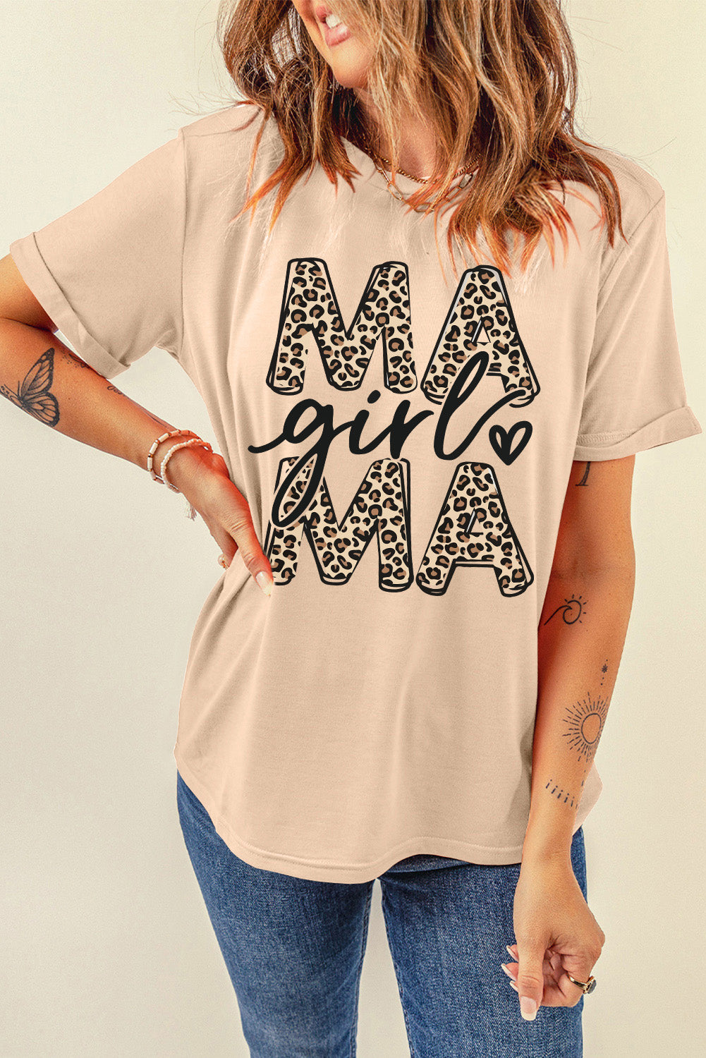 MAMA GIRL Round Neck Short Sleeve T-Shirt - Babbazon New Products