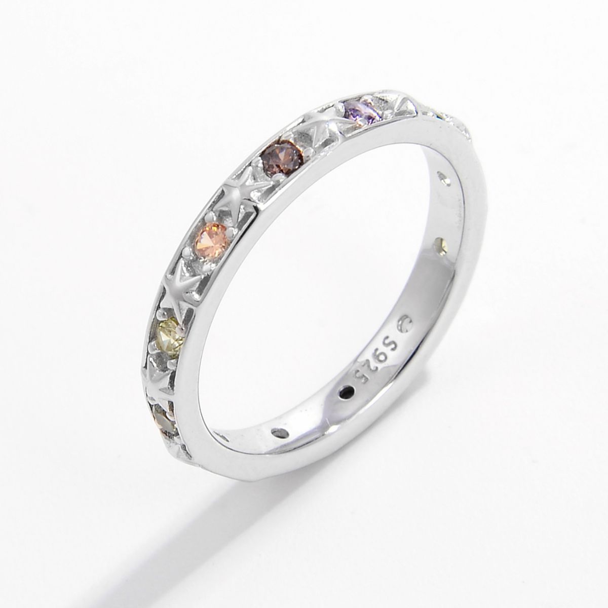 925 Sterling Silver Inlaid Zircon Ring