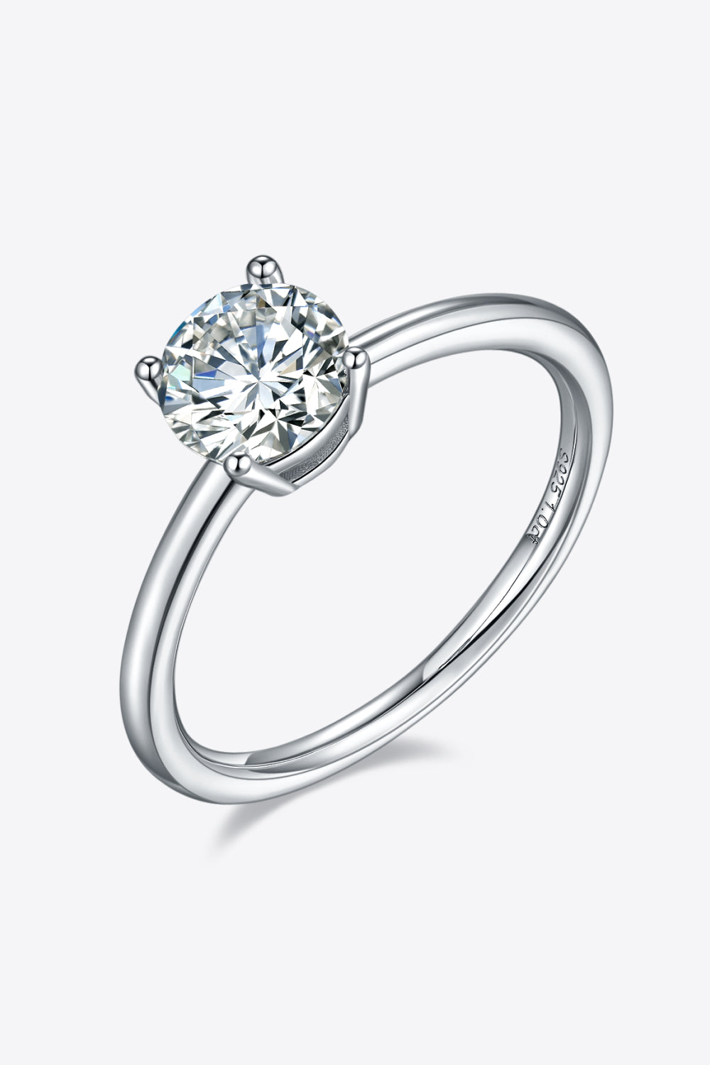 1 Carat Moissanite 925 Sterling Silver Solitaire Ring 