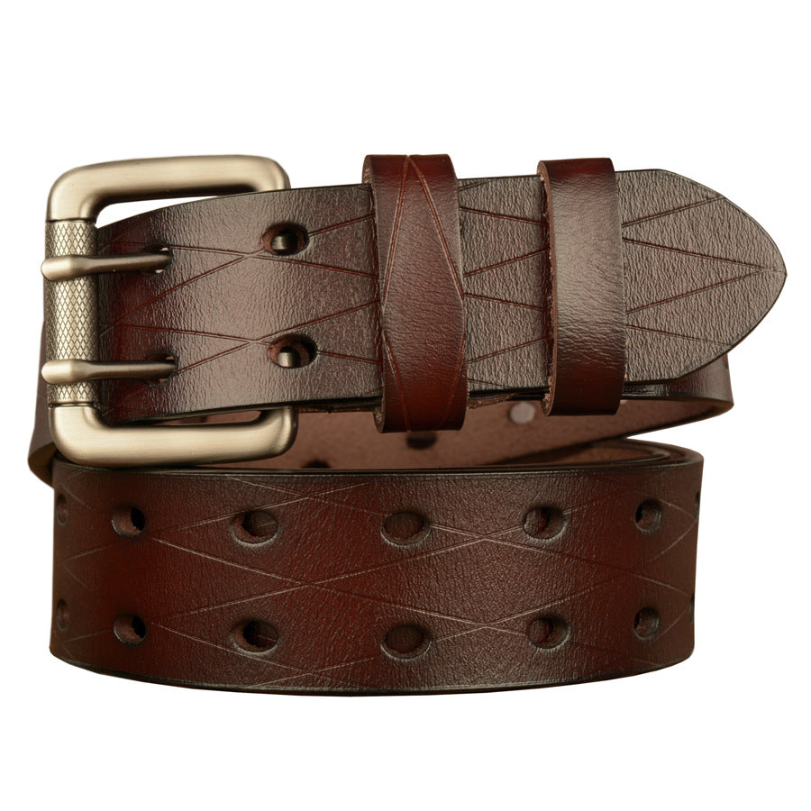 Men's Double Pin Buckle Casual Belt 